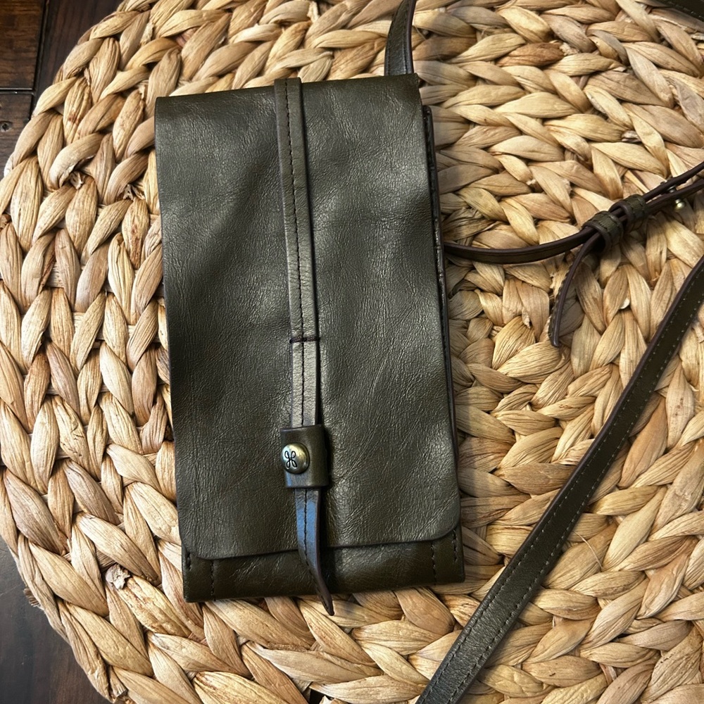 Olive Green Leather crossbody